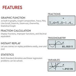 Scientific Calculator with Graphic Functions - Multiple Modes with Intuitive Interface - Perfect for Beginner and Advanced Courses, High School or College (Black)