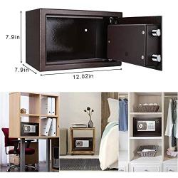 TIGERKING Personal Safe Security Digital Lock Box Key Combination Code Safe Box Steel Money Box Electronic Small Safes for Home, Office, Hotel