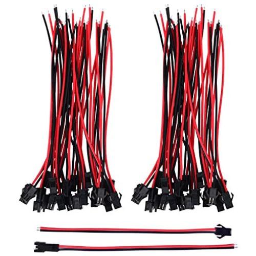 eBoot 22 AWG JST SM 2 Pin Plug Male and Female Connector Adapter with 135 mm Electrical Cable Wire for LED Light, 20 Pairs