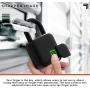 SHARPER IMAGE Fingerscan Digital Padlock, Biometric Keyless Code-Free Smart Lock, Rechargeable and IP66 Waterproof, Swing Panel