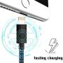 PLmuzsz MFi Certified iPhone Charger 5 Pack(3+3+6+6+10ft) High Speed Nylon Braided USB Fast Charging&Data Syncs Cord Compatible iPhone Xs/Max/XR/X/8/8Plus/7/7Plus/6S/6S Plus/SE/iPad/Nan Black&Blue