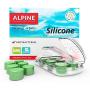 Alpine Moldable Silicone Ear Plugs for Sleeping and Swimming with Skin Friendly Aloë Vera 6 Pairs - Attenuates Snoring, Noise Cancelling Reduction, Block Wind and Water - Wax 28dB SNR with Travelbox