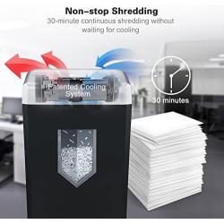 Bonsaii 14-Sheet Cross-Cut Heavy Duty Paper Shredder, 30-Minute Continuous Running Time, Credit Card/Staples Shredders for Office, Quiet Shredding Machine with Jam Proof System (C169-B)