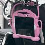 CHINFAI Kids Case for iPad 2017/2018 [Double-Faced Monkey Series] Shock Proof Handle Stand Silicone Protective Cover for 9.7 inch iPad Pro/Air/Air2/5th/6th Tablet (Pink)