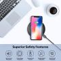 LETSCOM Ultra Slim Wireless Charger, Qi-Certified 15W Max Fast Wireless Charging Pad, Compatible with iPhone 12/11/11 Pro/XS Max/XR/XS/X/8/8+, Galaxy Note 10/Note 10+/S10/S10+/S10E (No AC Adapter)
