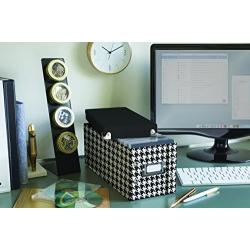 Snap-N-Store CD Storage Box, 13.25'' x 5.125'' x 5.125'', Holds up to 165 CDs, Houndstooth (SNS03312)