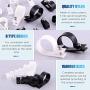 Glarks 132Pcs 6 Sizes 1/4-1 Black and White Nylon Screw Mounting R-Type Cable Clip Wire Clamp with 132Pcs Screws for Wire, Cable, Conduit and Cable Conduit Kit