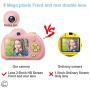 Feeyea Kids Camera with 18 Million Pixels Dual lens,with Carrying Case, Anti-drop Childrens real camera with Soft Silicone Shell,Great toy for 4-8 Years Girl,Pink(32GB TFcard included)
