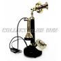 Contemporary Style Beautiful Table Decoor Candel Stick Phones Black & Silver Finish