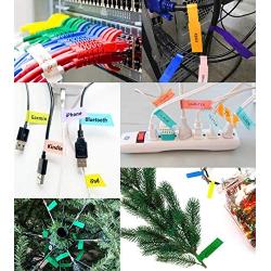 210PCS White Cable Labels with Mark Pen, Waterproof Cord Labels,Self Adhesive Wire Labels Printable A4 Sheet for Laser Printer and Handwriting Cable Organize
