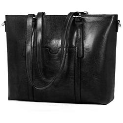 BROMEN Women Briefcase 15.6 inch Laptop Tote Bag Vintage Leather Handbags Shoulder Work Purses