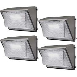 (4 Pack) 60W LED Wall Pack with Dusk-to-Dawn Photocell, IP65 Waterproof Outdoor Lighting Fixture, 200-300W HPS/MH Replacement, 7200lm 5000K 100-277Vac ETL&DLC Listed 10-Year Warranty by Kadision