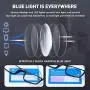 Folding Reading Glasses Compact Portable comfortable Blue Light Blocking Readers for Men Women 2 PCS in Case