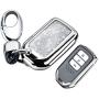 Key Fob Cover with Glitter Liquid Quicksand,Flowing Bling Sparkle Key Fob Case Fit 4/5/6 Buttons Keyless Entry of Honda 2015-Up Civic Accord Fit Pilot CR-V Odyssey - Silver