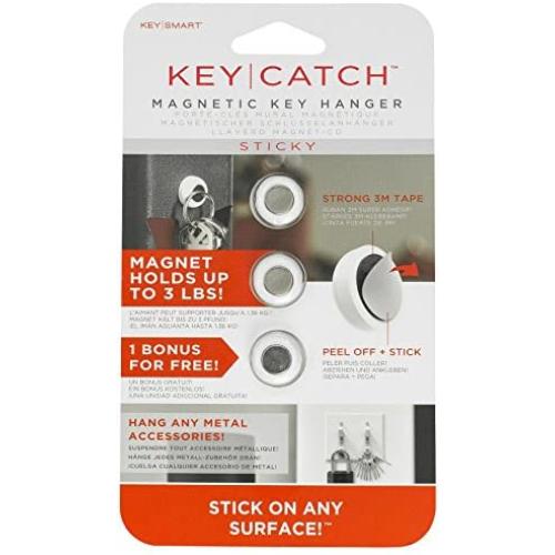 KeyCatch Sticky by KeySmart - A Modern Magnetic Key Rack (3 Pack)
