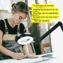 Brightech LightView PRO - LED Magnifying Glass Desk Lamp for Close Work - Bright, Lighted Magnifier for Reading, Crafts & Pro Tasks - Light Color Adjustable & Dimmable 1.75x (Black)