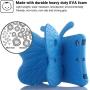 iPad case for Kids, Feitenn 3D Cartoon Butterfly Non-Toxic EVA Light Weight Kid Proof Shockproof case with Kickstand for ipad 5/ ipad 6 /ipad pro 9.7/ New iPad 2017 case (Blue)