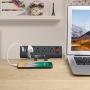 Desk Clamp Power Strip, Desktop Clamp Mount Power Outlet with 2 USB Ports, 4 AC Outlets, Mountable Desk Outlet Removable Power Plugs with 6.56ft Power Cord (Grey)
