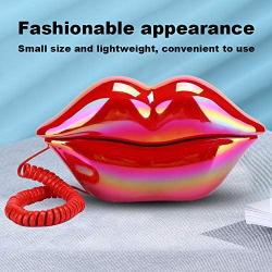 Bewinner1 European Style Home Telephone,Fashionable Cute Red Lips Shape Telephone,Innovative Protable Desktop Landline Phone,for Holiday Celebrations,Birthdays and Valentines