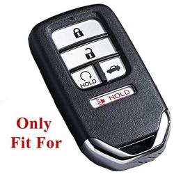 Qty(2) Silicone Black Rose Car key Fob Case Cover Holder Skin Protector for 2019 2018 2017 2016 2015 Honda Accord Civic CR-V CRV Pilot EX EX-L Touring Premium 5 Buttons Smart key A2C81642600