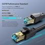 Cat 8 Ethernet Cable, 6ft Heavy Duty High Speed Internet Network Cable, Professional LAN Cable,26AWG, 2000Mhz 40Gbps with Gold Plated RJ45 Connector, Shielded in Wall, Indoor&Outdoor.