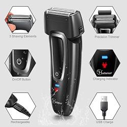 HATTEKER Foil Shaver Mens Electric Shaver Cordless Electric Razor for Men Wet Dry Rechargeable