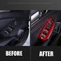 BOYUER 4PCS Window Switch Decoration Decal Frame Cover Panel Trim Door Handle Armrest Trim For Honda Accord 2018 2019 2020(RED)