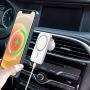 Magnetic Phone Car Mount,Magnetic Wireless Car Charger Compatible for iPhone 12 Series,Phone Car Holder with Stronger Vent Clip, Hands Free Cell Phone Holder for Car-White