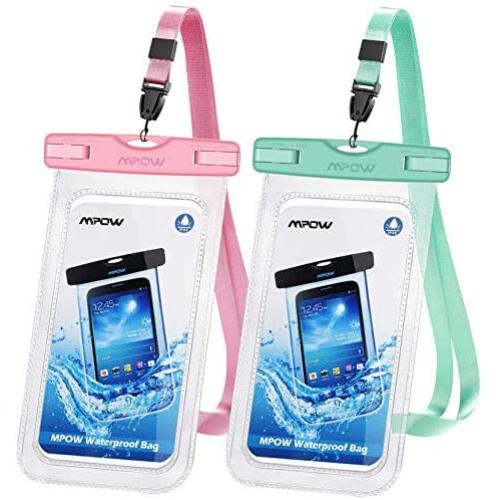 Mpow 097 Universal Waterproof Case, IPX8 Waterproof Phone Pouch Dry Bag Compatible for iPhone 12/12 Pro Max/11/11 Pro/SE/Xs Max/XR/8P/7 Galaxy up to 7'', Phone Pouch for Beach Kayaking Travel (2 Pack)