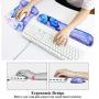 Meffort Inc Mouse Pad Wrist Support & Gaming Keyboard Wrist Pad Combo Set – Durable Ergonomic Anti Slip Non-Slip Square Base Rest Support - Blue Purple Butterfly