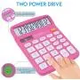 Desktop Calculator 12 Digit with Large LCD Display and Sensitive Button, Solar and Battery Dual Power, Standard Function for Office, Home, School, CD-2786 (Pink)