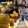 CVHOMEDECO. Flameless Candles Electronic Rechargeable Battery Extra Bright Ivory Dripping Real Wax Pillars LED Flickering Pillar Candle with 10-Key Remote Control, 3 PCS in Set