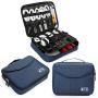 Electronics Bag, Jelly Comb Electronic Accessories Travel Cable Organizer Waterproof Cord Storage Bag for Cables, iPad (Up to 11),Power Bank, USB Flash Drive and More-(Black and Blue)