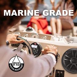 BOSS Audio Systems MCKGB350B.6 Weatherproof Marine Gauge Receiver and Speaker Package - IPX6 Receiver, 6.5 Inch Speakers, Bluetooth Audio, USB, MP3, AM/FM, NOAA Weather Band Tuner, No CD Player, 1 pair black speakers, One Pair of 6.5 inch