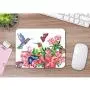 Moslion Hummingbirds Mouse Pad Watercolor Painting Butterflies Blossoming Flowers Colorful Gaming Mouse Mat Non-Slip Rubber Base Thick Mousepad for Laptop Computer PC 9.5x7.9 Inch