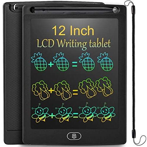 LCD Writing Tablet 12 Inch Colorful Drawing Tablet for Kids, Electronic Writing Drawing Pads Portable Doodle Board Gifts for Kids Office Memo Home Whiteboard