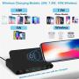 Multi USB Charging Station Desktop Wireless Charger USB C Charger QC 3.0 Quick Charge for iPhone 11 XS XR X 8, iPad, Galaxy S20 S10 Note, LG, HTC, Google Pixel and More