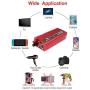 LVYUAN Power Inverter 1200W/2000W(Peak) DC to AC 12V to 110V Car Inverter DC 12V Inverter with 3.1A USB Car Adapter with Battery Clips