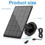 A-ZONE Solar Panel Compatible with Outdoor Solar Powered Wireless Camera Powering Your Solar Battery Camera Continuously, Black