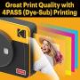 Kodak Mini Shot 3 Retro 2-in-1 Portable 3x3” Wireless Instant Camera & Photo Printer, Compatible with iOS, Android & Bluetooth, Real Photo HD 4Pass Technology & Laminated Finish – Yellow