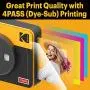 Kodak Mini Shot 3 Retro 2-in-1 Portable 3x3” Wireless Instant Camera & Photo Printer, Compatible with iOS, Android & Bluetooth, Real Photo HD 4Pass Technology & Laminated Finish – Yellow