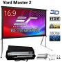 Elite Screens Yard Master 2, 90-inch Indoor Outdoor Portable Fast Folding Projector Screen with Stand 16:9, 8K 4K Ultra HD 3D Movie Theater Cinema 90” Foldable Rear Projection Screen, OMS90HR3
