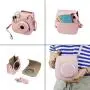 Fujifilm Instax Mini 11 Instant Camera + Fujifilm Instax Mini Twin Pack Instant Film (16437396) + Single Pack Rainbow Film + Case + Travel Stickers (Blush Pink)