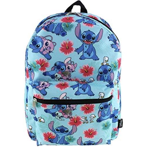Lilo and Stitch 16 Inch Allover Print Laptop Backpack (Aqua)
