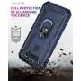 YZOK LG Aristo 5 Case,with HD Screen Protector,LG Phoenix 5,LG Fortune 3,Risio 4 Case,[Military Grade] Ring Car Mount Kickstand Hybrid Hard PC Soft TPU Shockproof Protective Case for LG K8x (Blue)
