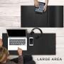 CENNBIE Artificial Leather Desk Mat Pad Blotter Protector, 90x40cm Extended Non-Slip Rectangular, 35.5''x15.5'' Laptop Keyboard Mouse Pad(Black)