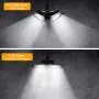 LED Garage Lights 75W,6000 lumens LED Garage Ceiling Light, CRI 80, 6000K Daylight with 4 Adjustable Panels, E26/E27, shop light for Garage, Barn, Workshop,Warehouse (Black(1 Pack))