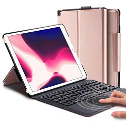 Keyboard Case for New iPad 8th Generation 10.2 inch 2020 / 7th (10.2 2019) / iPad Air 3rd Generation 10.5 2019/iPad Pro 10.5 2017– Stable Touchpad Function- (10.2/10.5'', Rose Gold)