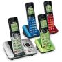 VTech CS6529-4B 4-Handset DECT 6.0 Cordless Phone with Answering System and Caller ID, Expandable up to 5 Handsets, Wall-Mountable, Blue/Green/Red/Silver