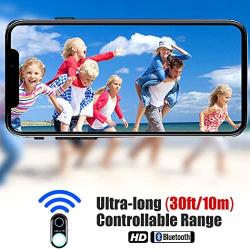 [Upgraded] Bluetooth Remote Shutter for iPhone & Android Camera Wireless Remote Control Selfie Button for iPad iPod Tablet, HD Selfie Clicker for Photos & Videos (Black)
